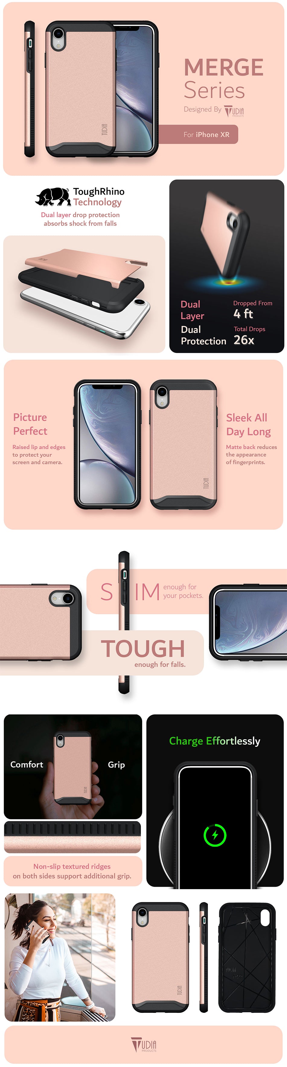 TUDIA MERGE Series iPhone XR Dual Layer Dual Protection